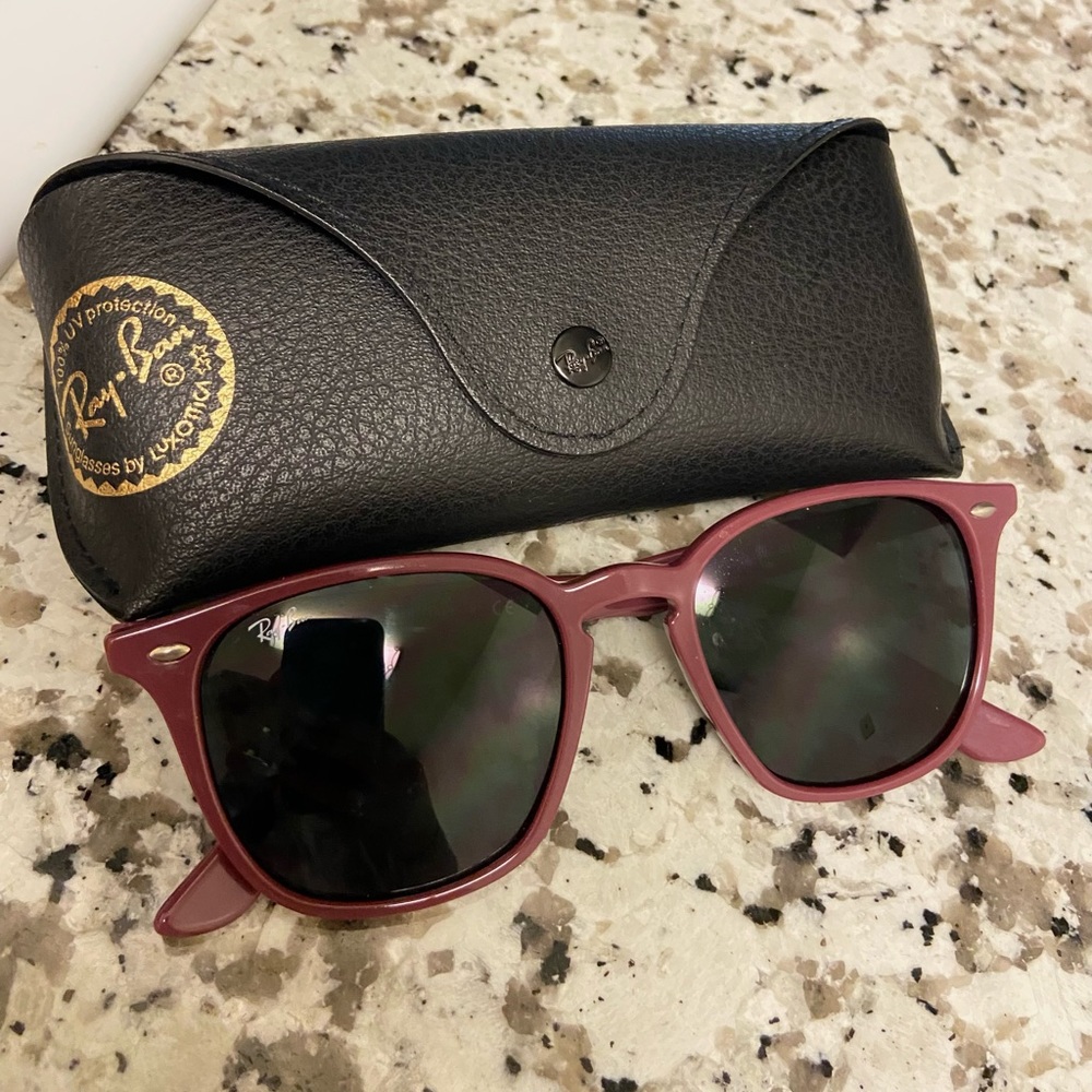 Purple RayBan sunglasses